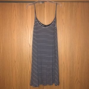 Navy striped skater dress